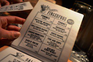 The Pub - Möpse trinken Bier - Berlin - Speisekarte