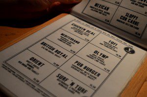 The Pub - Möpse trinken Bier - Berlin - Speisekarte